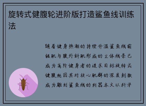 旋转式健腹轮进阶版打造鲨鱼线训练法